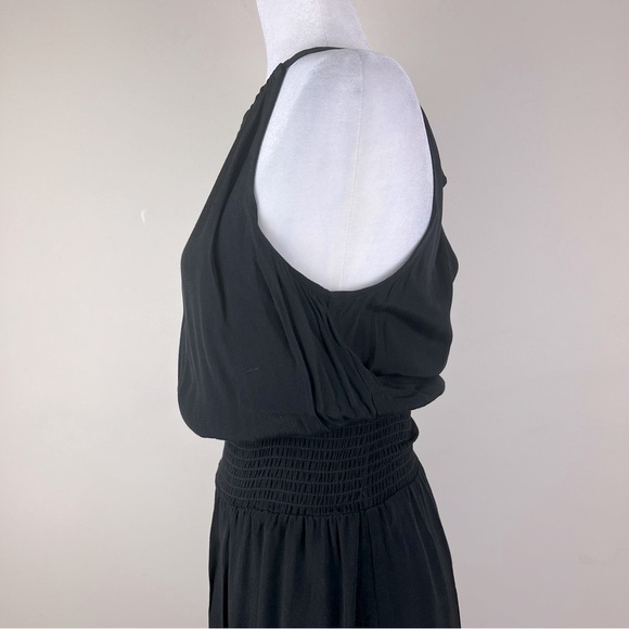 bobi Black | Date Night Smocked Waist Little Black Dress Midi - Picture 5 of 9
